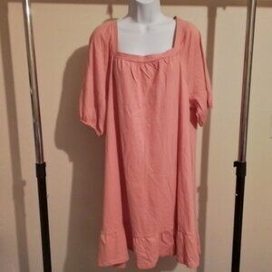 Time & Tru Blush Dress with Ruffled Hem